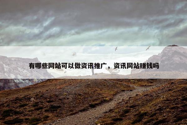 有哪些网站可以做资讯推广，资讯网站赚钱吗