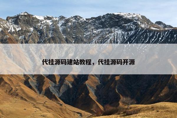 代挂源码建站教程，代挂源码开源