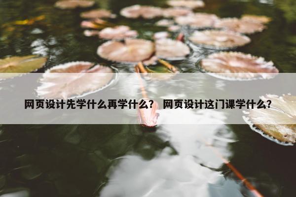 网页设计先学什么再学什么？ 网页设计这门课学什么？
