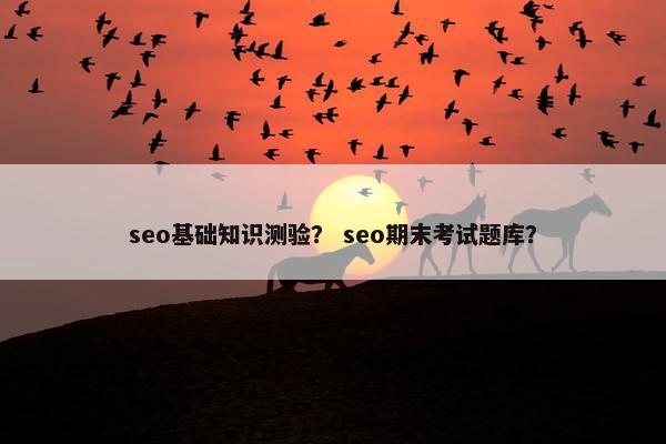 seo基础知识测验？ seo期末考试题库？