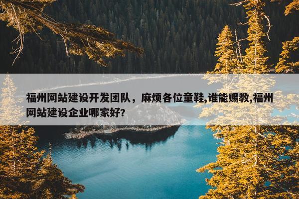 福州网站建设开发团队，麻烦各位童鞋,谁能赐教,福州网站建设企业哪家好?