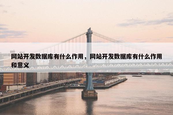 网站开发数据库有什么作用，网站开发数据库有什么作用和意义