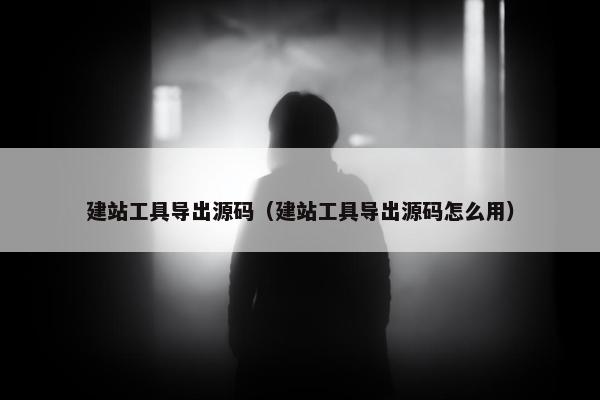 建站工具导出源码（建站工具导出源码怎么用）