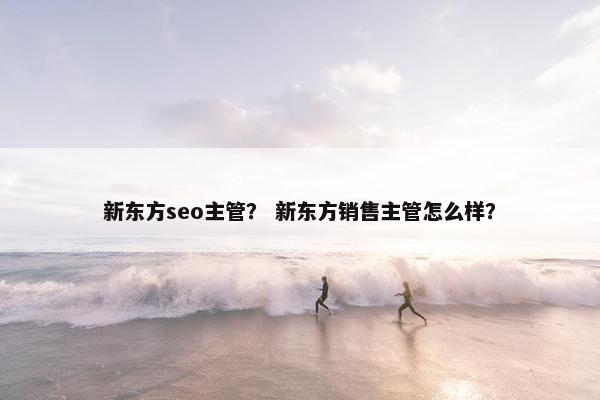 新东方seo主管？ 新东方销售主管怎么样？