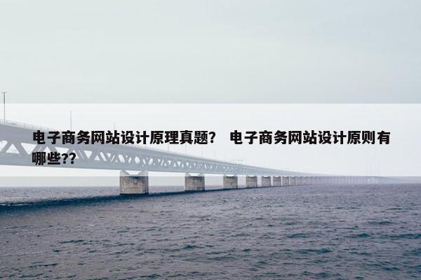 电子商务网站设计原理真题？ 电子商务网站设计原则有哪些?？