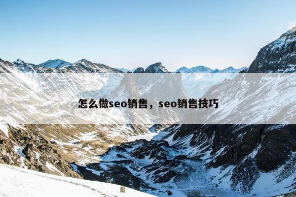 怎么做seo销售，seo销售技巧