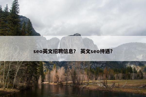 seo英文招聘信息？ 英文seo待遇？
