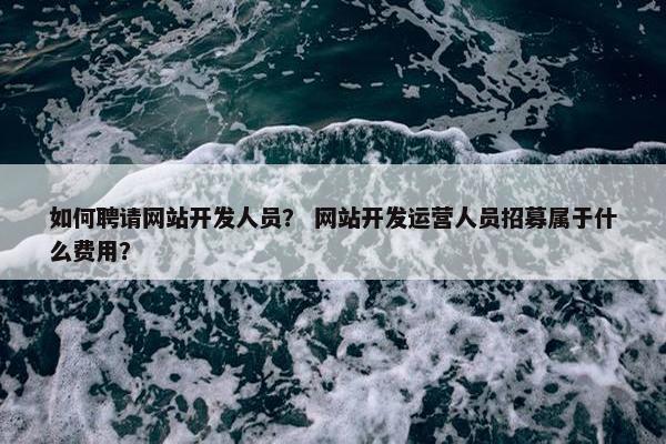 如何聘请网站开发人员？ 网站开发运营人员招募属于什么费用？