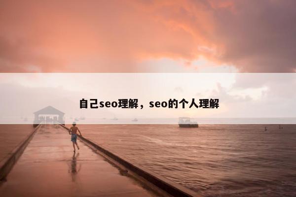 自己seo理解，seo的个人理解