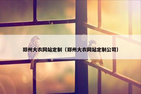 郑州大衣网站定制（郑州大衣网站定制公司）