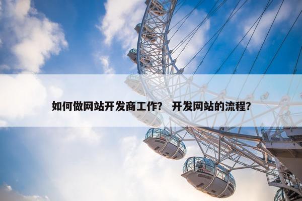 如何做网站开发商工作？ 开发网站的流程？