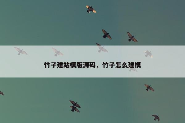 竹子建站模版源码，竹子怎么建模