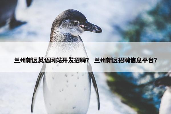兰州新区英语网站开发招聘？ 兰州新区招聘信息平台？