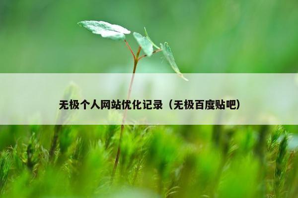 无极个人网站优化记录（无极百度贴吧）