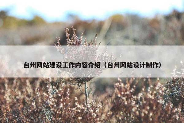台州网站建设工作内容介绍（台州网站设计制作）