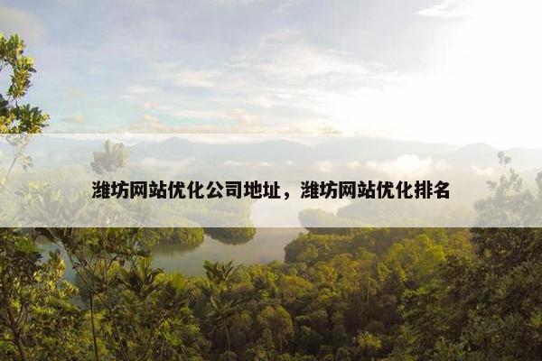 潍坊网站优化公司地址，潍坊网站优化排名