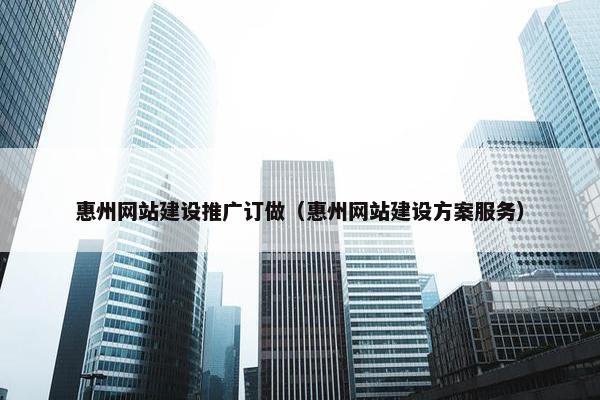 惠州网站建设推广订做（惠州网站建设方案服务）