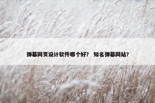 弹幕网页设计软件哪个好？ 知名弹幕网站？