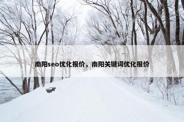 南阳seo优化报价，南阳关键词优化报价