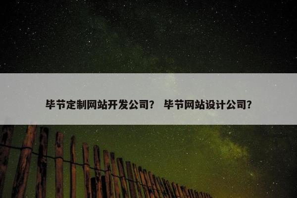 毕节定制网站开发公司？ 毕节网站设计公司？