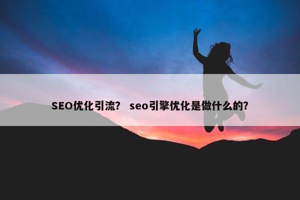 SEO优化引流？ seo引擎优化是做什么的？