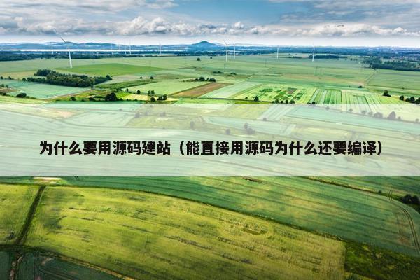 为什么要用源码建站（能直接用源码为什么还要编译）