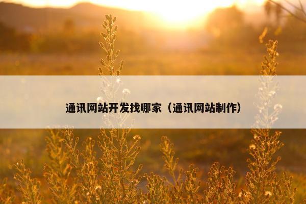 通讯网站开发找哪家（通讯网站制作）