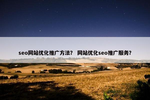 seo网站优化推广方法？ 网站优化seo推广服务？