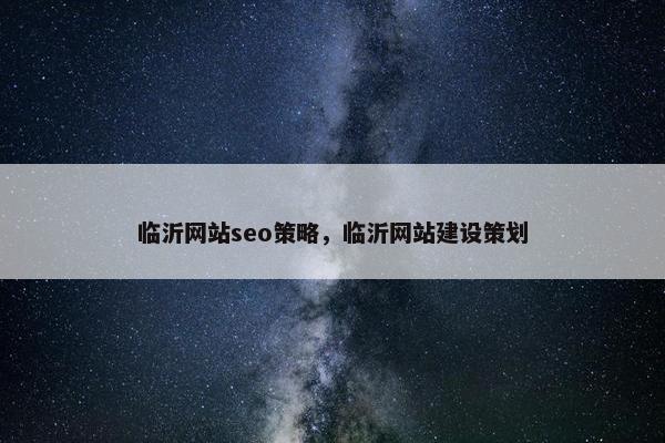临沂网站seo策略，临沂网站建设策划