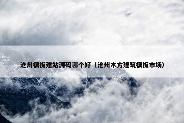 沧州模板建站源码哪个好（沧州木方建筑模板市场）