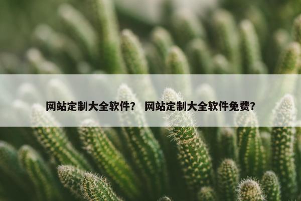 网站定制大全软件？ 网站定制大全软件免费？