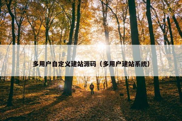 多用户自定义建站源码（多用户建站系统）
