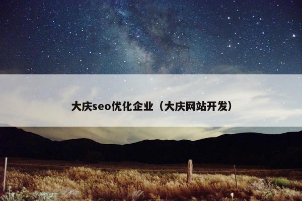 大庆seo优化企业（大庆网站开发）