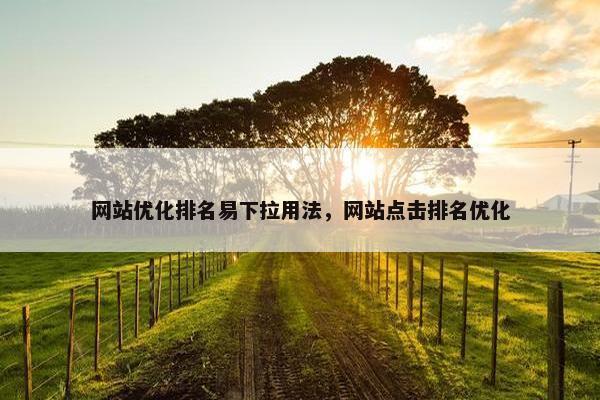 网站优化排名易下拉用法，网站点击排名优化