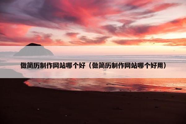 做简历制作网站哪个好（做简历制作网站哪个好用）