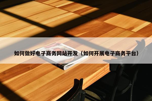 如何做好电子商务网站开发（如何开展电子商务平台）