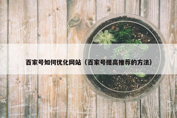 百家号如何优化网站（百家号提高推荐的方法）