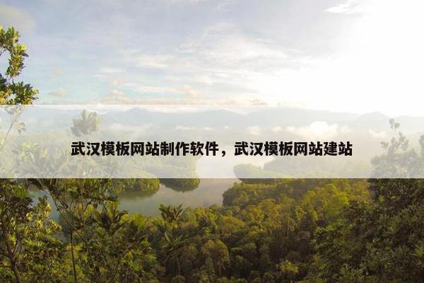 武汉模板网站制作软件，武汉模板网站建站