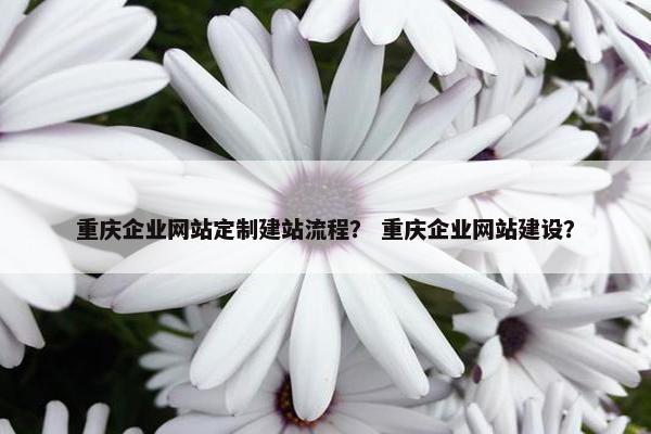 重庆企业网站定制建站流程？ 重庆企业网站建设？