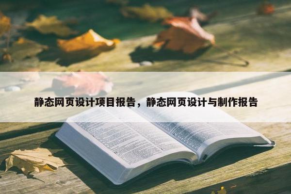 静态网页设计项目报告，静态网页设计与制作报告