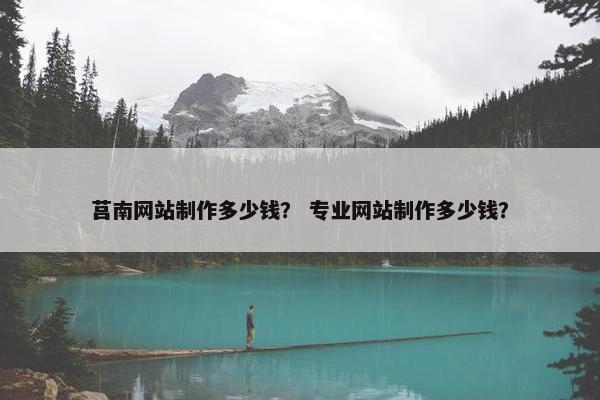 莒南网站制作多少钱？ 专业网站制作多少钱？