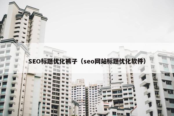 SEO标题优化裤子（seo网站标题优化软件）