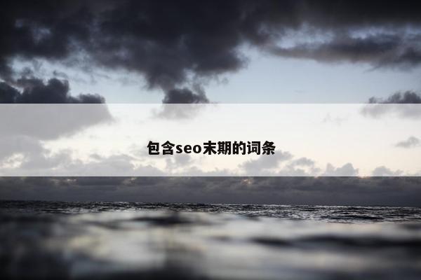 包含seo末期的词条