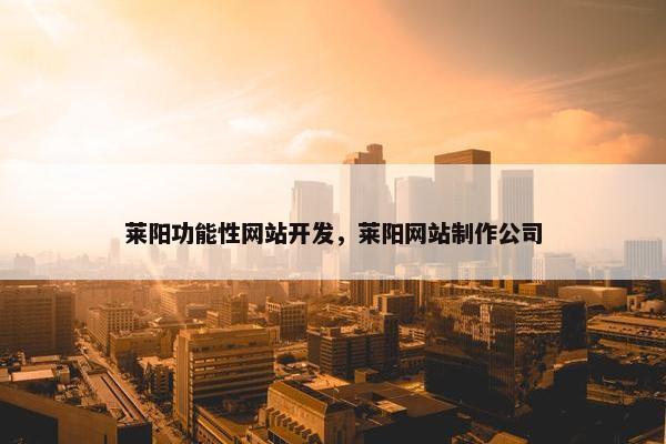 莱阳功能性网站开发，莱阳网站制作公司