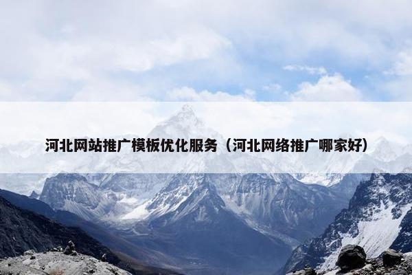 河北网站推广模板优化服务（河北网络推广哪家好）