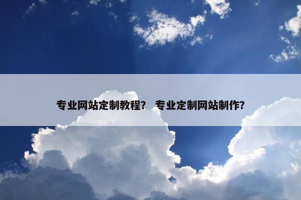 专业网站定制教程？ 专业定制网站制作？