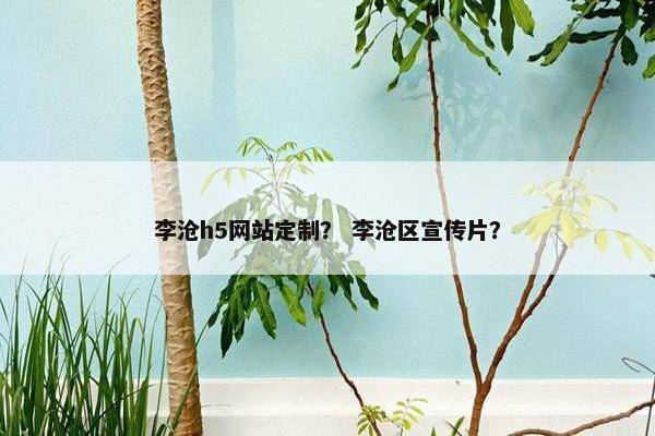 李沧h5网站定制？ 李沧区宣传片？