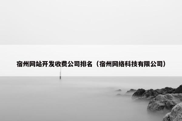 宿州网站开发收费公司排名（宿州网络科技有限公司）