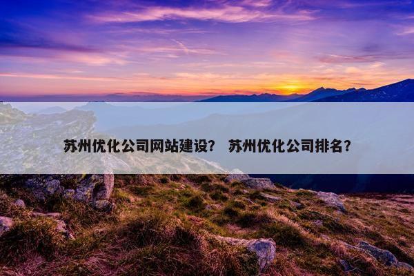 苏州优化公司网站建设？ 苏州优化公司排名？