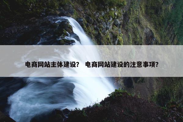 电商网站主体建设？ 电商网站建设的注意事项？